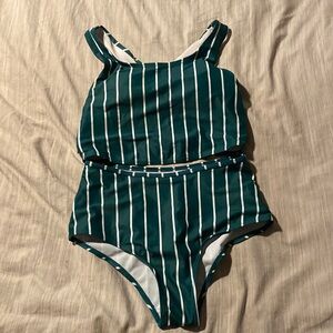 High waisted two piece bathing suit
